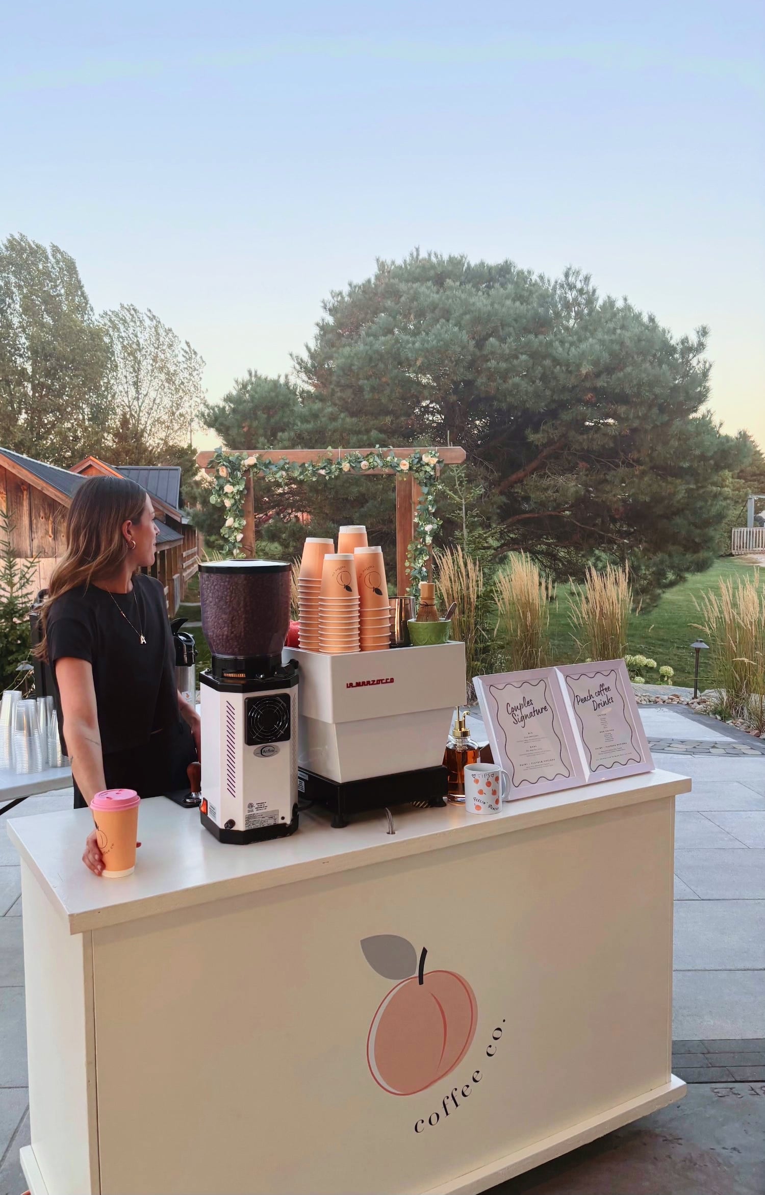 Peach Coffee Co. cart at an event